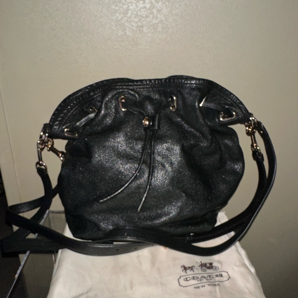 Coach Black Turnlock Tie Bucket Bag